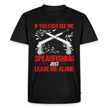 Spearfisher Just leave me alone Apnea Diver - Men's Premium Organic T-Shirt - black - Front - Nico (187cm)