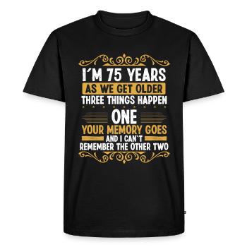 75 Idea Funny Memory sort Humour de l’année - T-shirt Premium bio Homme - noir - Devant - Nico (187cm)