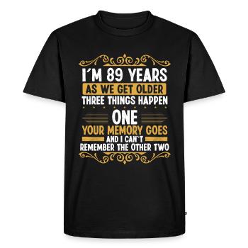 89 Idea Funny Memory sort Humour de l’année - T-shirt Premium bio Homme - noir - Devant - Nico (187cm)