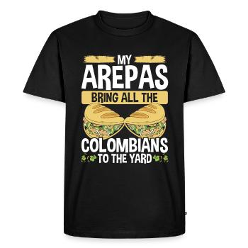 Arepas Lover Cuisine traditionnelle Hisapnic Heritage - T-shirt Premium bio Homme - noir - Devant - Nico (187cm)