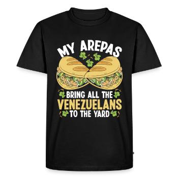Arepas Lover Cuisine traditionnelle Hisapnic Heritage - T-shirt Premium bio Homme - noir - Devant - Nico (187cm)