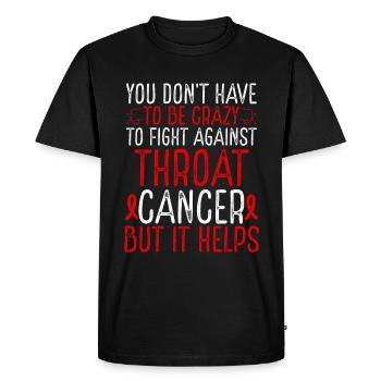 La sensibilisation au cancer de la gorge doit être un combattant fou - T-shirt Premium bio Homme - noir - Devant - Nico (187cm)