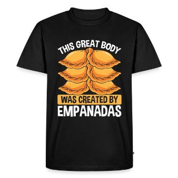 Empanada Maker Body created by Empanadas Latin - Men's Premium Organic T-Shirt - black - Front - Nico (187cm)