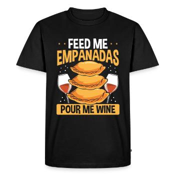 Empanada Maker Feed me Empanadas Pour me Wine - Men's Premium Organic T-Shirt - black - Front - Nico (187cm)