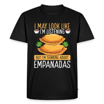 Empanada Making may look like listening Empanadas - Men's Premium Organic T-Shirt - black - Front - Nico (187cm)