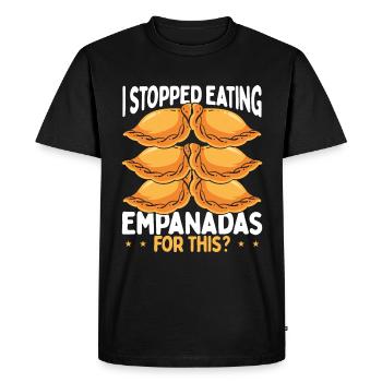Empanada Lover I stopped eating for this Latin - Men's Premium Organic T-Shirt - black - Front - Nico (187cm)
