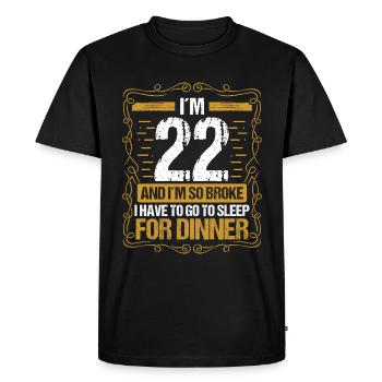 22 Idée drôle Allez dormir pour le dîner Humour de l’année - T-shirt Premium bio Homme - noir - Devant - Nico (187cm)