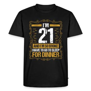 21 Idée drôle Allez dormir pour le dîner Humour de l’année - T-shirt Premium bio Homme - noir - Devant - Nico (187cm)