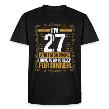 27 Idée drôle Allez dormir pour le dîner Humour de l’année - T-shirt Premium bio Homme - noir - Devant - Nico (187cm)