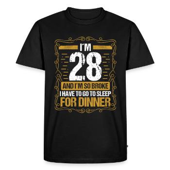 28 Idée drôle Allez dormir pour le dîner Humour de l’année - T-shirt Premium bio Homme - noir - Devant - Nico (187cm)