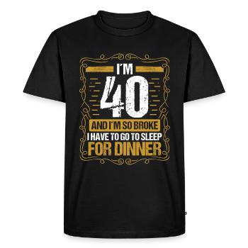 40 Idée drôle Aller dormir pour le dîner Année Humour - T-shirt Premium bio Homme - noir - Devant - Nico (187cm)