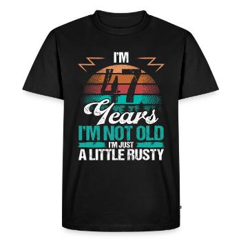 47 Idée d’anniversaire Drôle Je ne suis pas vieux Humour Année47 - T-shirt Premium bio Homme - noir - Devant - Nico (187cm)
