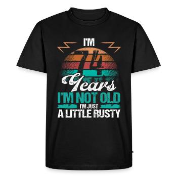 74 Idée d’anniversaire Drôle Je ne suis pas vieux Humour Année - T-shirt Premium bio Homme - noir - Devant - Nico (187cm)