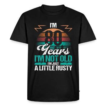 80 Idée d’anniversaire Drôle Je ne suis pas vieux Humour Année - T-shirt Premium bio Homme - noir - Devant - Nico (187cm)