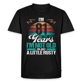 81 Idée d’anniversaire Drôle Je ne suis pas vieux Humour Année - T-shirt Premium bio Homme - noir - Devant - Nico (187cm)