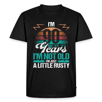 90 Idée d’anniversaire Drôle Je ne suis pas vieux Humour Année Année90 - T-shirt Premium bio Homme - noir - Devant - Nico (187cm)