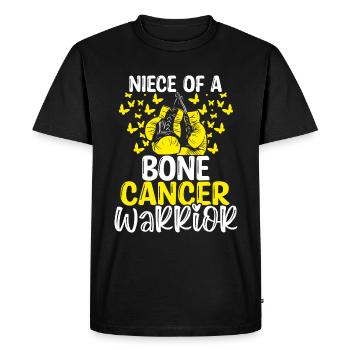 Bone Cancer Awareness Niece Aunt Uncle - Men's Premium Organic T-Shirt - black - Front - Nico (187cm)