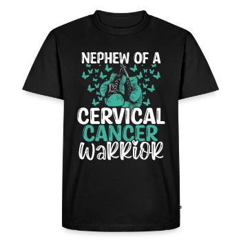 Cervical Cancer Awareness Nephew Aunt Uncle - Men's Premium Organic T-Shirt - black - Front - Nico (187cm)