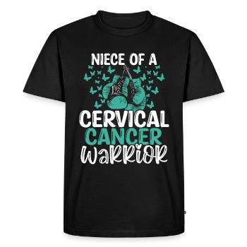 Cervical Cancer Awareness Niece Aunt Uncle - Men's Premium Organic T-Shirt - black - Front - Nico (187cm)
