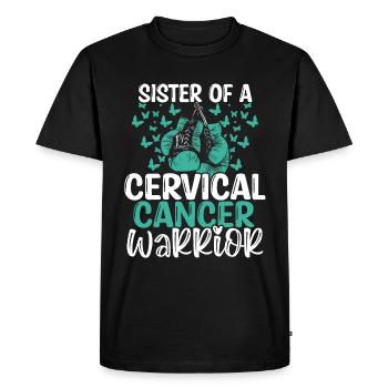 Sensibilisation au cancer du col de l’utérus Soeurs jumelles Frères et sœurs - T-shirt Premium bio Homme - noir - Devant - Nico (187cm)