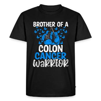Sensibilisation au cancer du côlon Frère jumeaux Frère et sœur - T-shirt Premium bio Homme - noir - Devant - Nico (187cm)