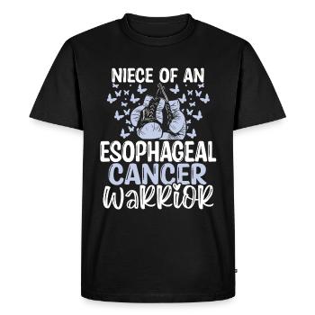 Esophageal Cancer Awareness Niece Aunt Uncle - Men's Premium Organic T-Shirt - black - Front - Nico (187cm)