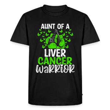 Liver Cancer Awareness Aunt Nephew Niece - Men's Premium Organic T-Shirt - black - Front - Nico (187cm)