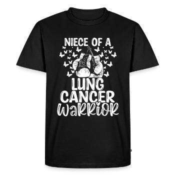 Lung Cancer Awareness Niece Aunt Uncle - Men's Premium Organic T-Shirt - black - Front - Nico (187cm)