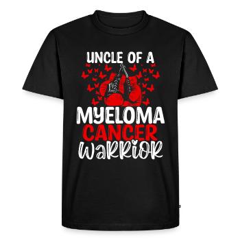 Myeloma Cancer Awareness Uncle Nephew Niece - Men's Premium Organic T-Shirt - black - Front - Nico (187cm)