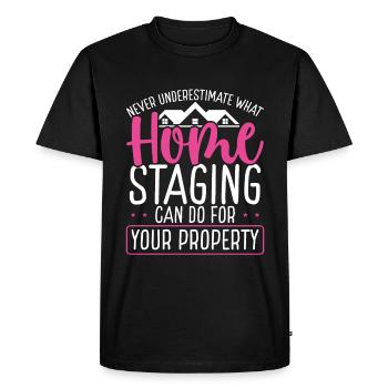 Home Staging peut faire pour votre propriété Stager - T-shirt Premium bio Homme - noir - Devant - Nico (187cm)