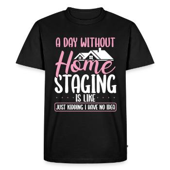 Décoration Home Stager Interior Home Staging - T-shirt Premium bio Homme - noir - Devant - Nico (187cm)