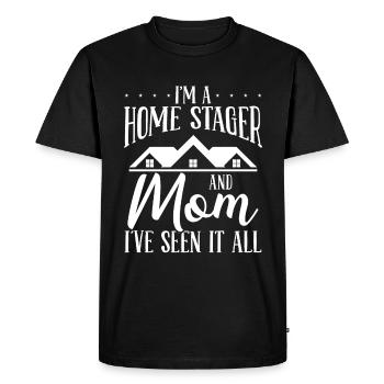Home Stager Maman Décorer Mères Maman Mise en scène - T-shirt Premium bio Homme - noir - Devant - Nico (187cm)
