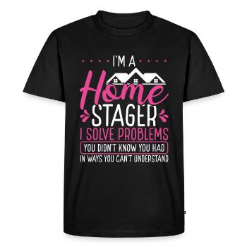 Home Staging résoudre les problèmes Interior Home Stager - T-shirt Premium bio Homme - noir - Devant - Nico (187cm)