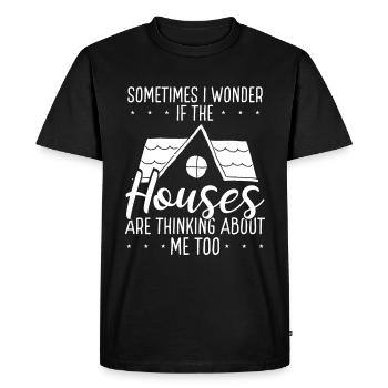 Accueil Staging Maisons en pensant à moi Stager - T-shirt Premium bio Homme - noir - Devant - Nico (187cm)
