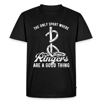 Horseshoe Pitching Wrestler Horseshoe Tosser Thrower - Men's Premium Organic T-Shirt - black - Front - Nico (187cm)