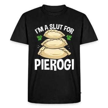 Pierogi Lover Women Pierogi Maker Polish Food - Men's Premium Organic T-Shirt - black - Front - Nico (187cm)