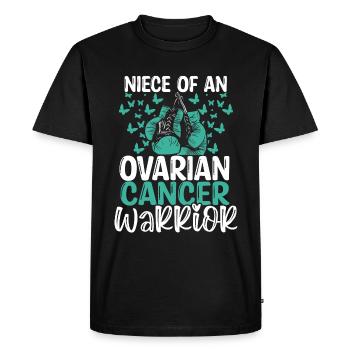 Ovarian Cancer Awareness Niece Aunt Uncle - Men's Premium Organic T-Shirt - black - Front - Nico (187cm)