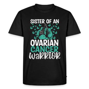 Sensibilisation au cancer de l’ovaire Sœur Jumelles Frère ou sœur - T-shirt Premium bio Homme - noir - Devant - Nico (187cm)