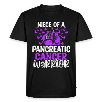 Pancreatic Cancer Awareness Niece Aunt Uncle - Men's Premium Organic T-Shirt - black - Front - Nico (187cm)