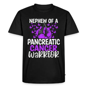 Pancreatic Cancer Awareness Nephew Aunt Uncle - Men's Premium Organic T-Shirt - black - Front - Nico (187cm)