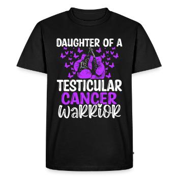 Mois de la sensibilisation au cancer du testicule Fille - T-shirt Premium bio Homme - noir - Devant - Nico (187cm)