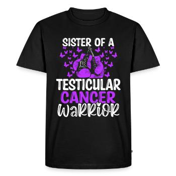 Sensibilisation au cancer du testicule Soeur Jumelles Frères et sœurs - T-shirt Premium bio Homme - noir - Devant - Nico (187cm)