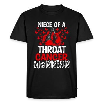 Sensibilisation au cancer de la gorge Nièce Tante Oncle - T-shirt Premium bio Homme - noir - Devant - Nico (187cm)