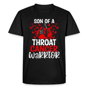 Mois de la sensibilisation au cancer de la gorge Ribbon Son - T-shirt Premium bio Homme - noir - Devant - Nico (187cm)