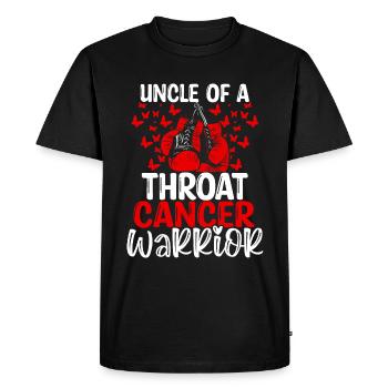 Sensibilisation au cancer de la gorge Oncle Neveu Nièce - T-shirt Premium bio Homme - noir - Devant - Nico (187cm)
