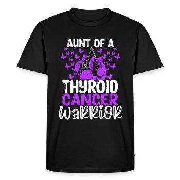Thyroid Cancer Awareness Aunt Nephew Niece - Men's Premium Organic T-Shirt - black - Front - Nico (187cm)
