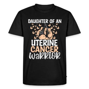 Mois de la sensibilisation au cancer de l’utérus Fille - T-shirt Premium bio Homme - noir - Devant - Nico (187cm)