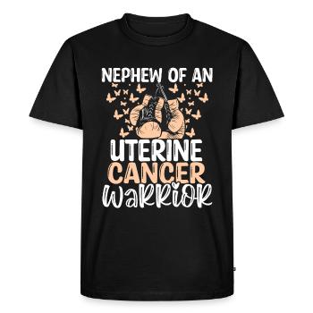 Uterine Cancer Awareness Nephew Aunt Uncle - Men's Premium Organic T-Shirt - black - Front - Nico (187cm)