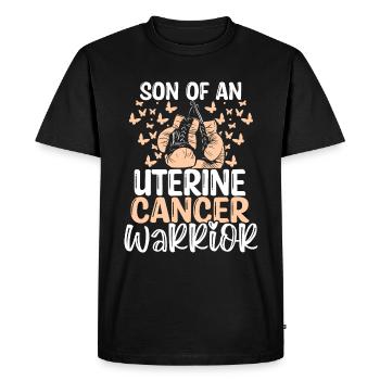 Mois de la sensibilisation au cancer de l’utérus Ruban Fils - T-shirt Premium bio Homme - noir - Devant - Nico (187cm)