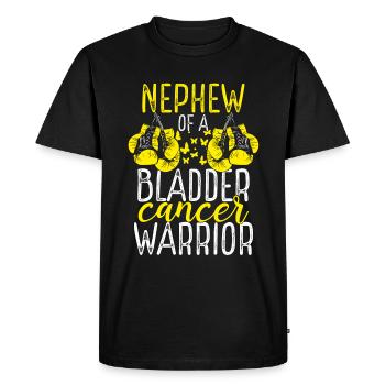 Nephew Bladder Cancer Awareness Aunt Uncle - Men's Premium Organic T-Shirt - black - Front - Nico (187cm)
